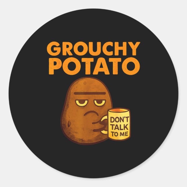 Funny Couple Sweet Tato &amp; Grouchy Tato  Runder Aufkleber (Vorderseite)