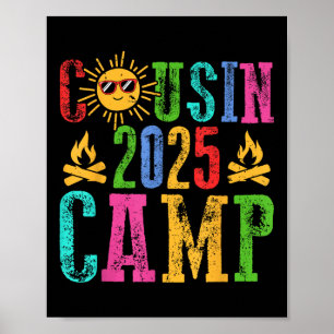 Funny Cousin Camp 2025 Camping Crew Sommerferien Poster