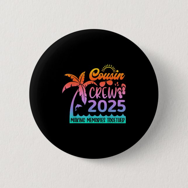 Funny Cousin Crew 2025 Summer Group Memorie machen Button (Vorderseite)