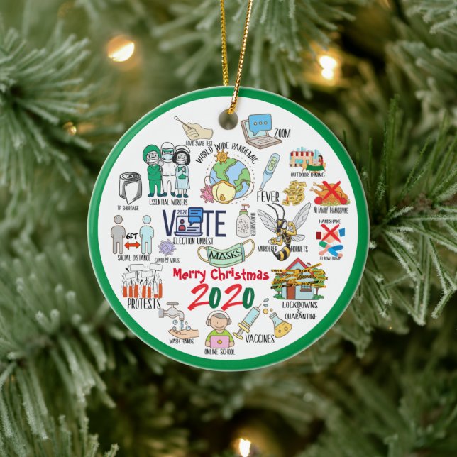 Funny Covid 19 2020 Weihnachten Erinnerungen 2 Ker Keramik Ornament (Baum)