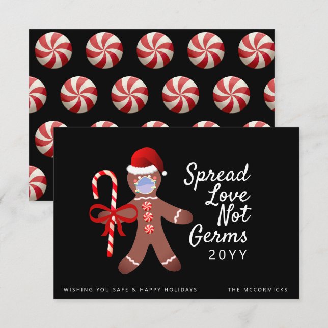 Funny Covid Christmas Gingerbread Mann Gruß (Vorne/Hinten)