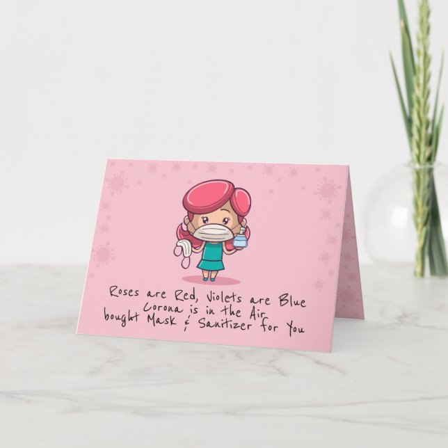 Funny COVID Valentine's Day Falted Grußkarte Karte (Vorderseite)