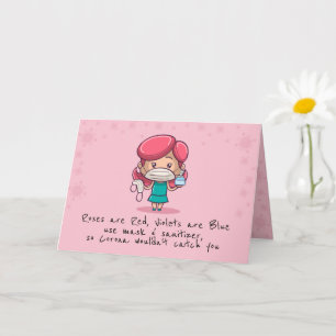 Funny COVID Valentine's Day Falted Grußkarte Karte