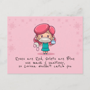 Funny COVID Valentine's Day PostCard Postkarte