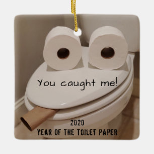 Funny Covid WeihnachtsToilettenpapier Keramikornament