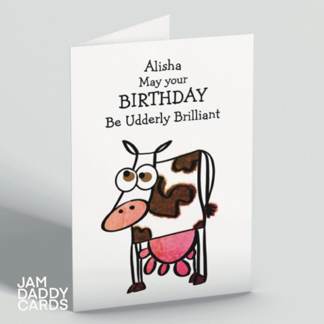 Funny Cow Birthday Karte (Von Creator hochgeladen)
