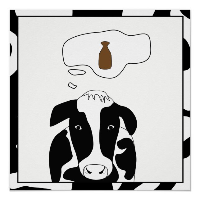 Funny Cow Chocolate Milk 20x20 Poster (Vorderseite)