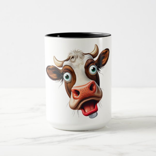 Funny Cow Face Sublimation Tasse (Zentrum)