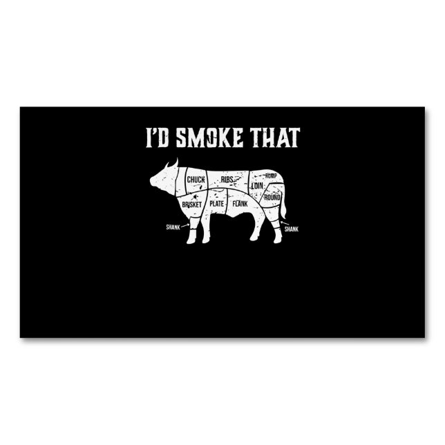 Funny Cow Grillen Pit Master Geschenk Magnetische Visitenkarte (Vorderseite)