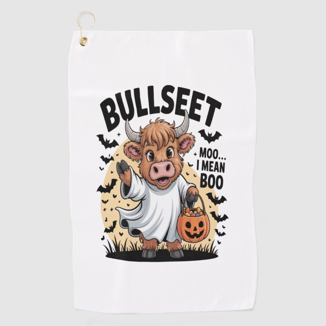 Funny Cow Halloween Golfhandtuch (Vorderseite)