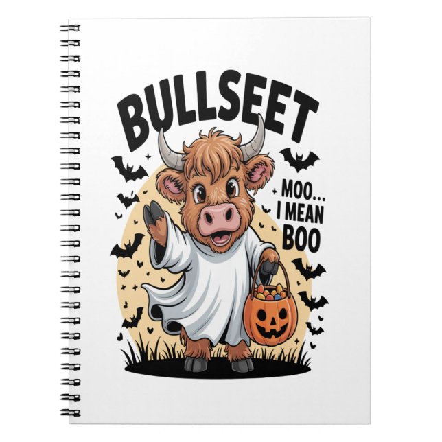 Funny Cow Halloween Notizblock (Vorderseite)