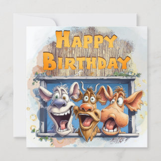 Funny Cow Happy Birthday Feiertagskarte