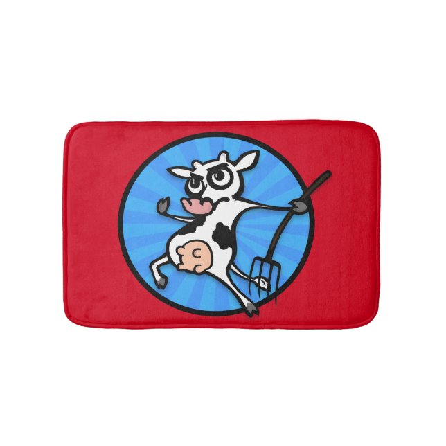 FUNNY COW KÄMPFT WIEDER KLEINEN BAD MAT BADEMATTE (Vorderseite)