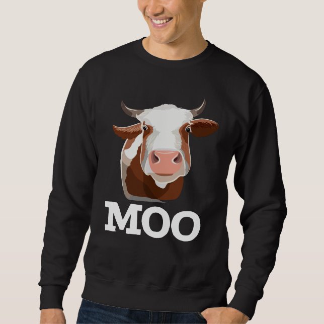 Funny Cow Moo Farm Animal Spaß Sweatshirt (Vorderseite)