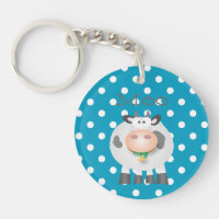 Funny Cow Moo und White Polka Dot Muster