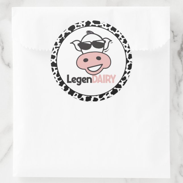 Funny Cow Pub Runder Aufkleber (Tasche)