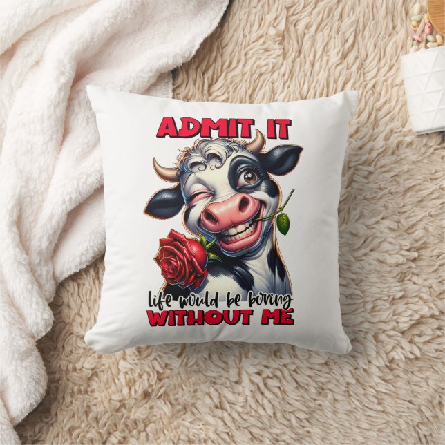 Funny Cow Quote Sprichwort Kissen (Decke)