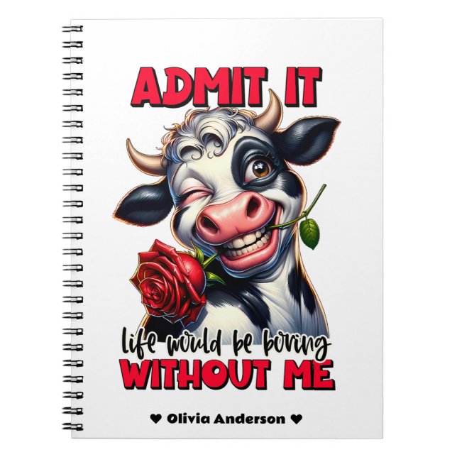 Funny Cow Quote Sprichwort Notizblock (Vorderseite)
