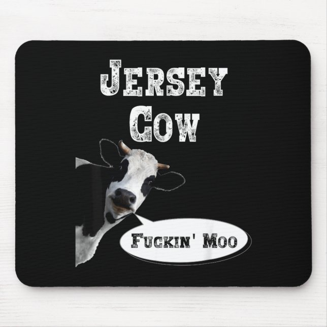 Funny Cow Shirt New Jersey Cow Lover Farm Animal R Mousepad (Vorne)