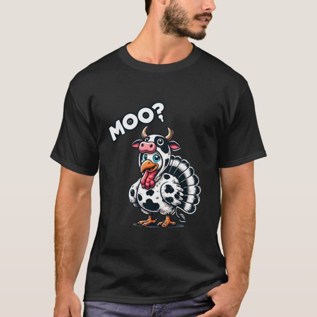 Funny Cow Turkey Moo Erntedank T-Shirt (Vorderseite)