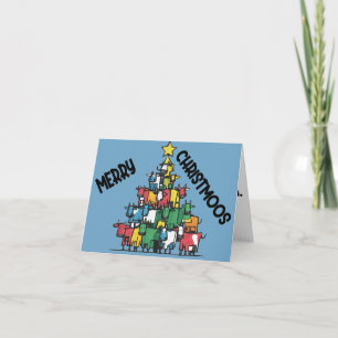 Funny Cow Weihnachtsbaum Pun Abstrakt Karte
