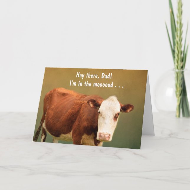 Funny Cow zum Vater Geburtstag Karte (Vorderseite)