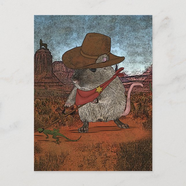 Funny Cowboy Birthday Postkarte (Vorderseite)