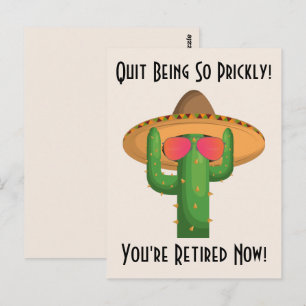 Funny Cowboy Cactus Western Theme Retirement Postkarte