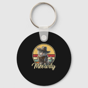 Funny Cowboy Cat Mashup Meow Howdy Kitten Lovers m Schlüsselanhänger