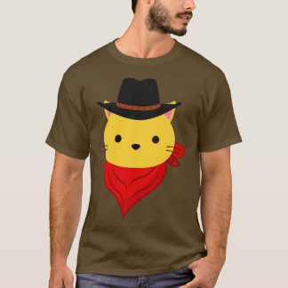 Funny Cowboy Cat Western Rodeo Sheriff Cater T-Shirt