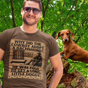 Funny Cowboy & Dackel Spaß Übertriebener Witz T-Shirt
