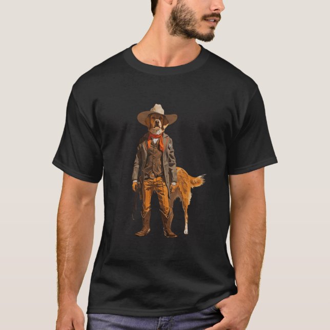 Funny Cowboy Dog Lover T-Shirt (Vorderseite)
