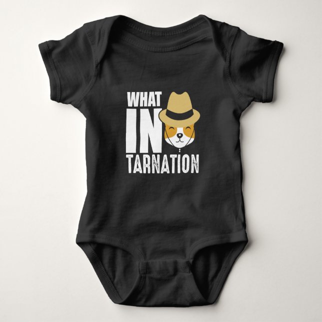 Funny Cowboy Dog Was in Tarnation Baby Strampler (Vorderseite)