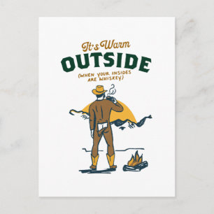 Funny Cowboy Drink Whiskey Postkarte