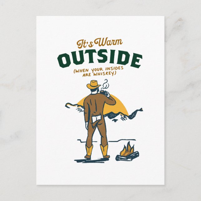 Funny Cowboy Drink Whiskey Postkarte (Vorderseite)