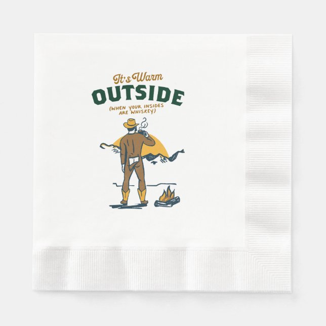 Funny Cowboy Drink Whiskey Serviette (Vorderseite)