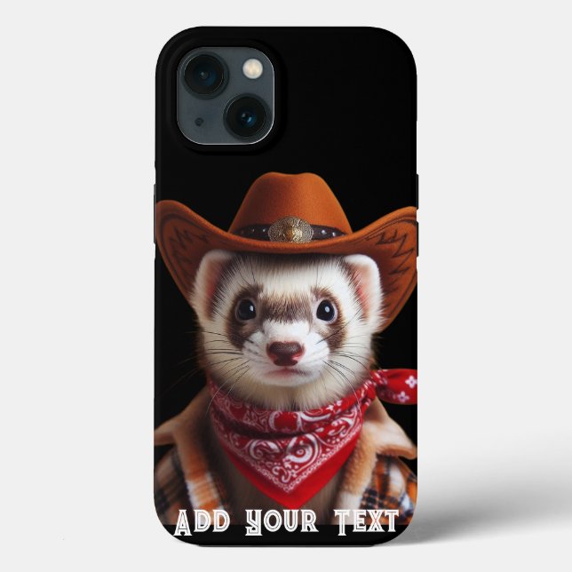Funny Cowboy Ferret Western Style Case-Mate iPhone Hülle (Rückseite)