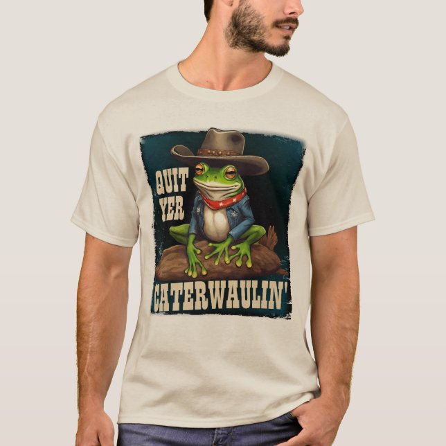 Funny Cowboy Frosch Western caterwaulin personalis T-Shirt (Vorderseite)