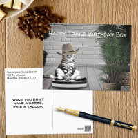 Funny Cowboy Hat Cat auf einem Vakuum Geburtstagsk