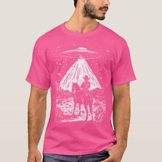 Funny Cowboy Ufo Alien Cowgirl Country Southern Ro T-Shirt