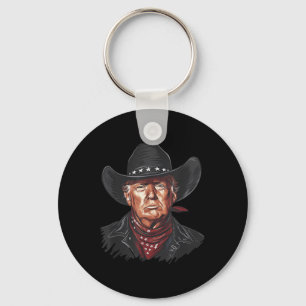 Funny Cowboy Western Donald Trump US Flag 2024 Ele Schlüsselanhänger