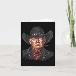Funny Cowboy Western Donald Trump US Flag 2024 Karte