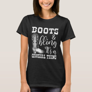Funny Cowgirl Boots Bling Women Gift Niedliche Lie T-Shirt