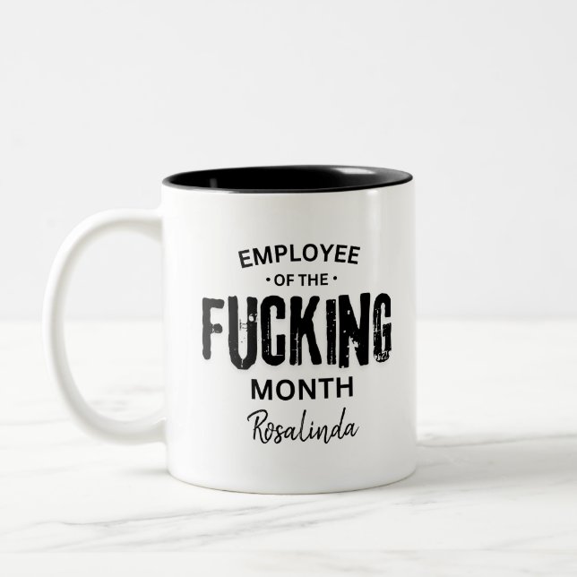Funny Coworker Employee Gift, Spaß Monat Zweifarbige Tasse (Links)