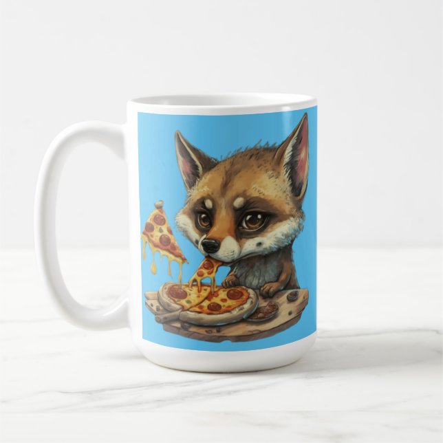 Funny Coyote Eßpizza Kaffeetasse (Links)