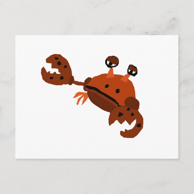 Funny Crab Beach Art Postkarte (Vorderseite)