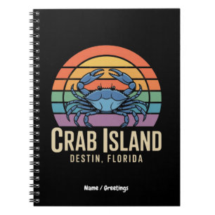 Funny Crab Funny Island Destin FL Cool Notizblock
