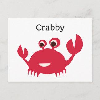 Funny Crab Grumpy Postcard Postkarte