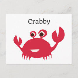 Funny Crab Grumpy Postcard Postkarte