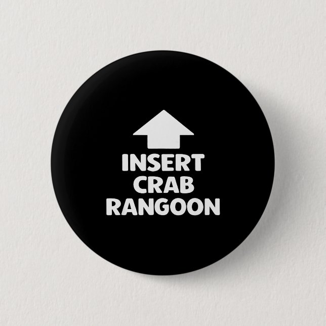 Funny Crab Rangoon Apparel _ Hilarious Foodie  Button (Vorderseite)